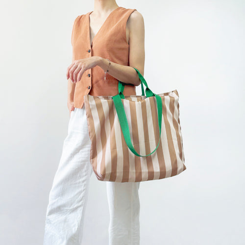 Bold Color Striped Tote Bag