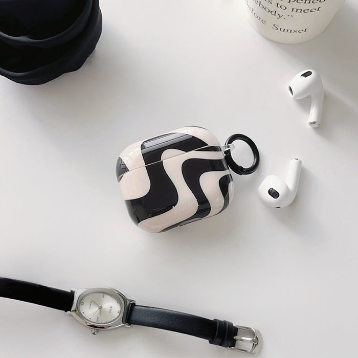 Airpods-Hülle „Black Wave“