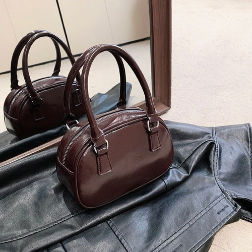 Mini Leather Bowling Bag