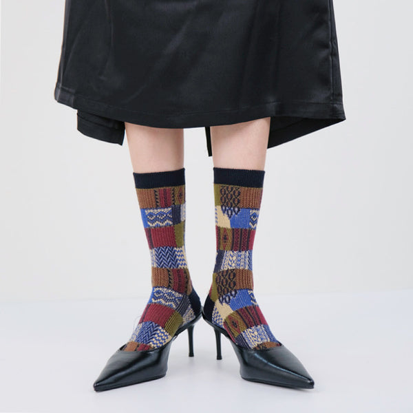 Plaid Patchwork Socks