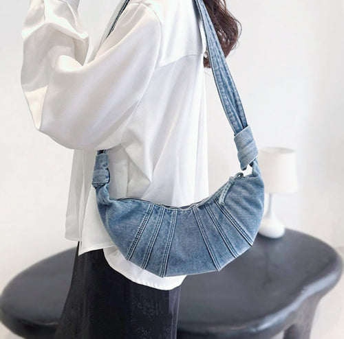 Bolso De Hombro Croissant Denim