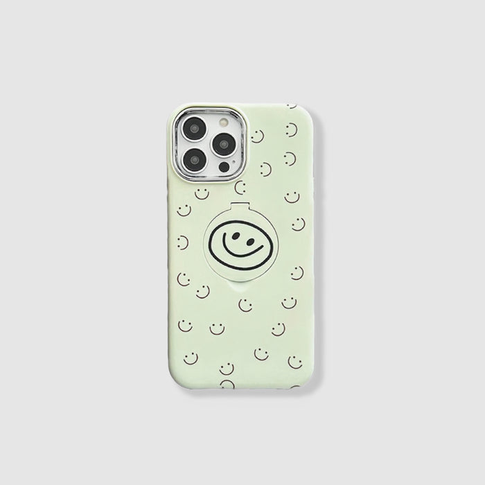 Smiley Phone Case With Foldable Mirror Holder