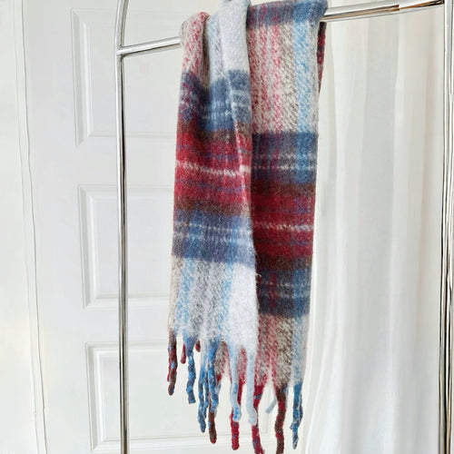 Fiery Sunrise Plaid Scarf