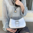 Leather Hobo Shoulder Bag with Buckle