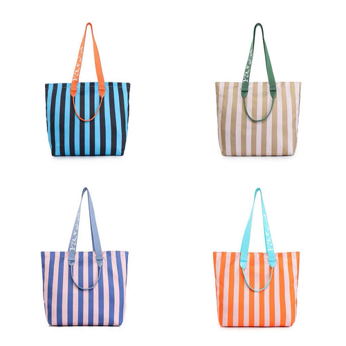 Bold Color Striped Tote Bag