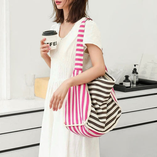 Zesty Stripe Canvas Tote Bag