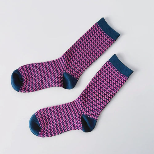 Colored Houndstooth Socks