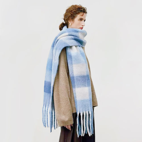 Soft Cloud Gradient Plaid Scarf