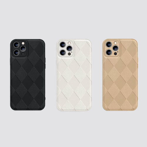 Diamond Pattern Leather Phone Case