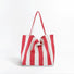 Wide Stripe Canvas Tote Bag