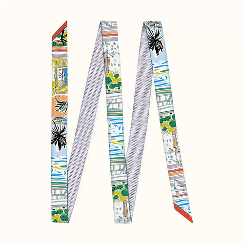 Artistic Print Skinny Scarf