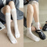 Silver Thread Striped Split-Toe Socks