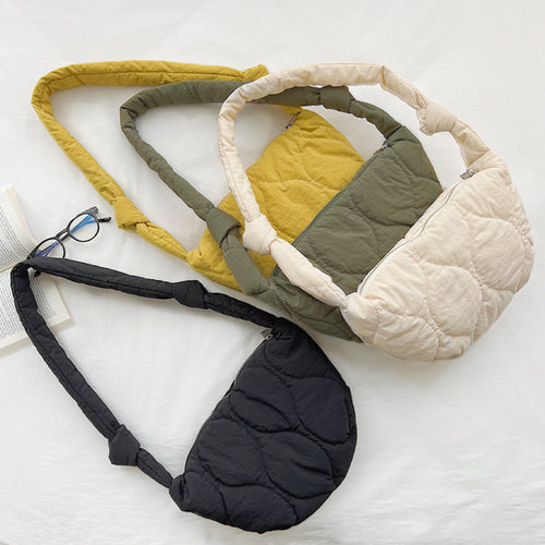 Semicircle Quilted Crossbody Bag