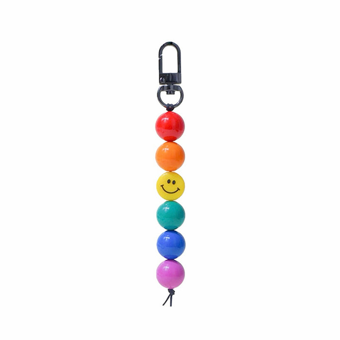 Rainbow Smile Bead Link Bag Charm