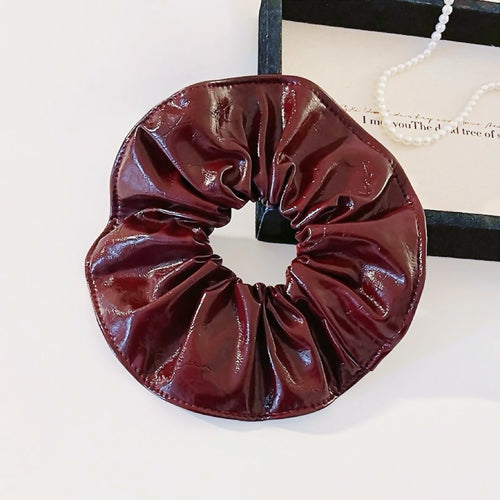 Ancora Red Leather Scrunchie