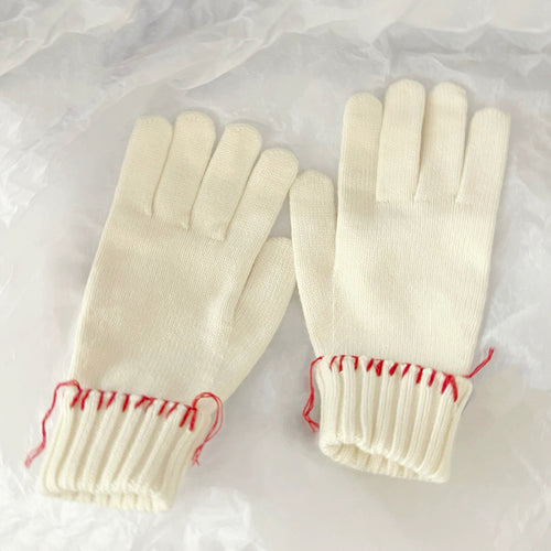 Colored Thread Hemming Gloves