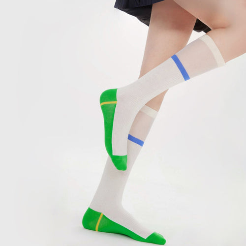 Calcetines hasta la rodilla con patchwork jugosos