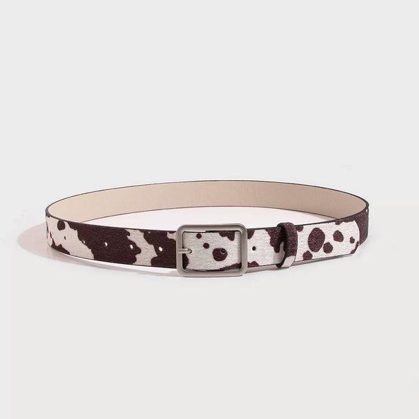 Cow Print Furry Belt