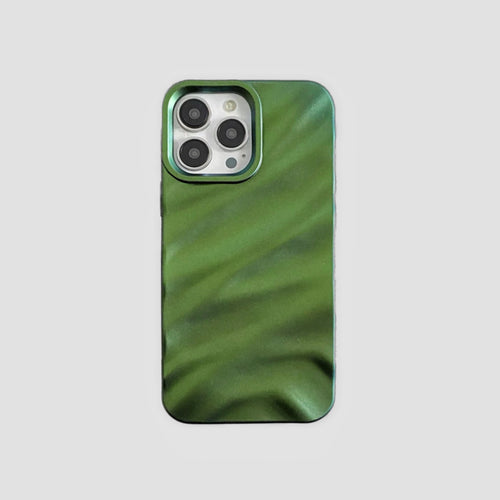 Green Satin Pleated Phone Case