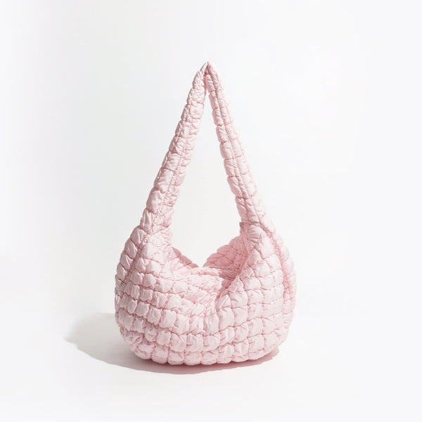 Large Puffy Crossbody Bag In Soft Pink
