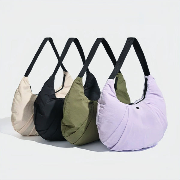 Pleated Crescent Shoulder Bag