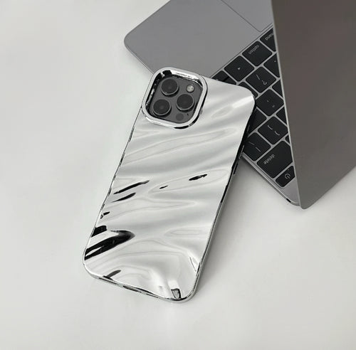 Silver Glossy Wave Phone Case