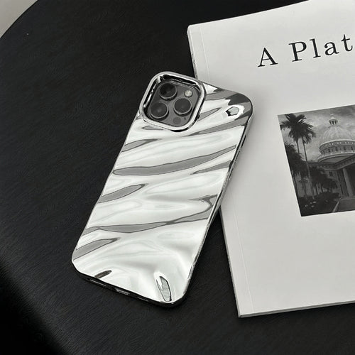 Silver Glossy Wave Phone Case