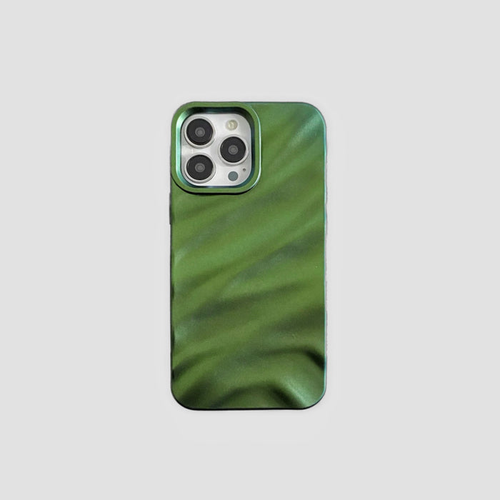 Green Satin Pleated Phone Case