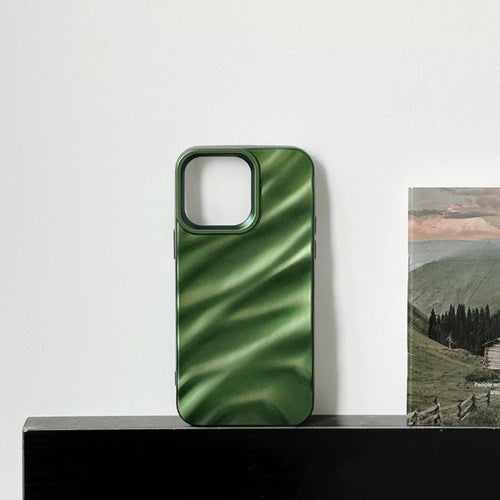 Green Satin Pleated Phone Case