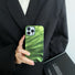 Green Satin Pleated Phone Case