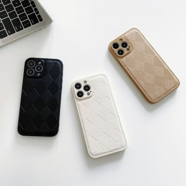 Diamond Pattern Leather Phone Case