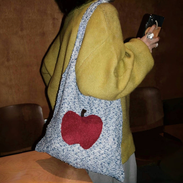 Apple Whimsy Knit Bag