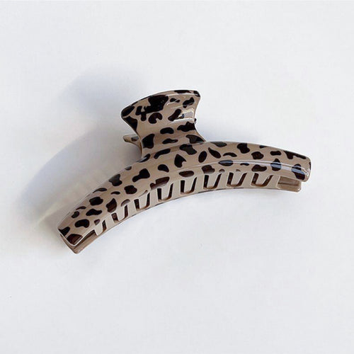 Chocolate Leopard Print Hair Claw