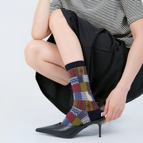 Karierte Patchwork-Socken