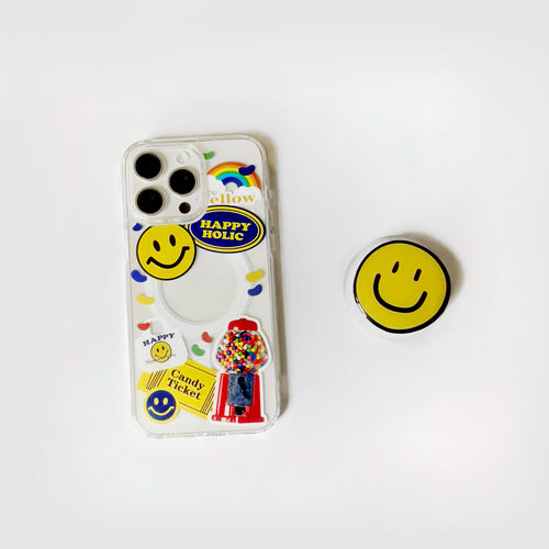 Happy Stickers Phone Case With Magnetic Holder