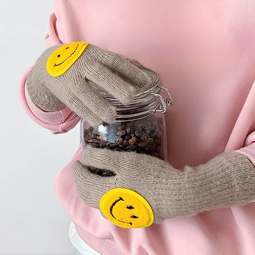 Smiling Round Face Gloves