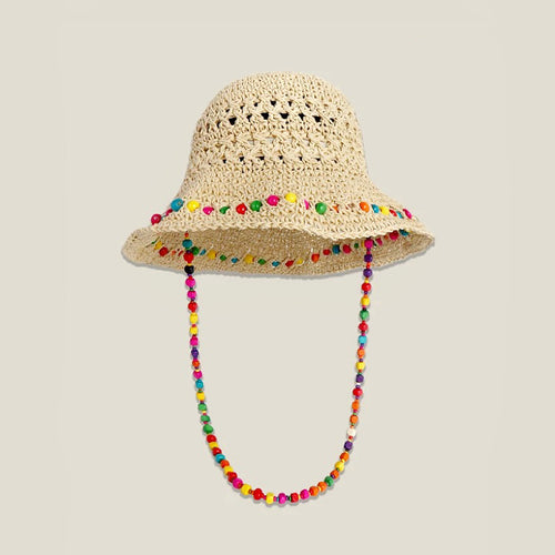 Colorful Beads Straw Hat