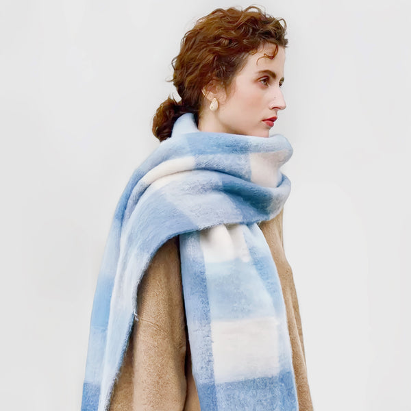 Soft Cloud Gradient Plaid Scarf