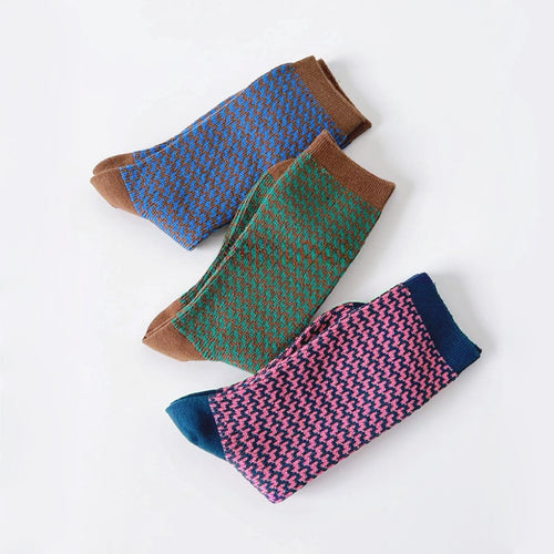 Colored Houndstooth Socks