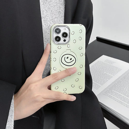 Smiley Phone Case With Foldable Mirror Holder