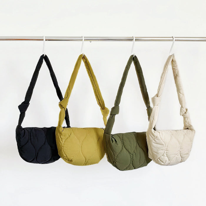 Semicircle Quilted Crossbody Bag