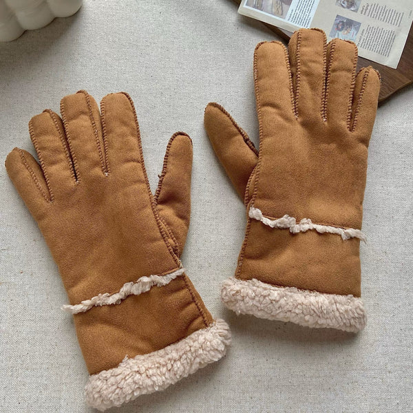 Chestnut Suede Cuff gloves