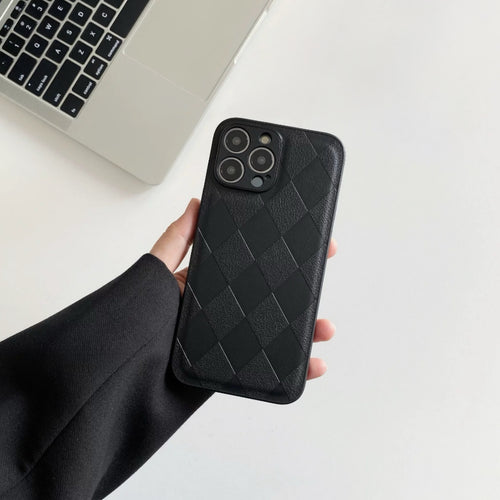 Diamond Pattern Leather Phone Case