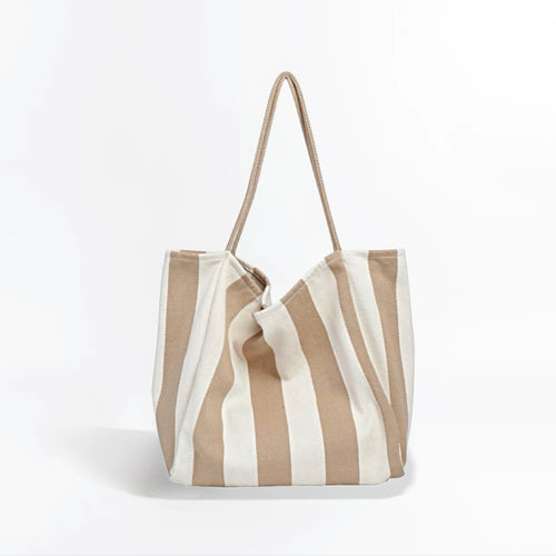 Wide Stripe Canvas Tote Bag