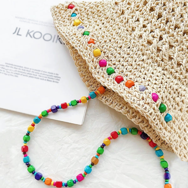 Colorful Beads Straw Hat