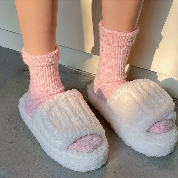 Candy Thick Wool Socks In Pink